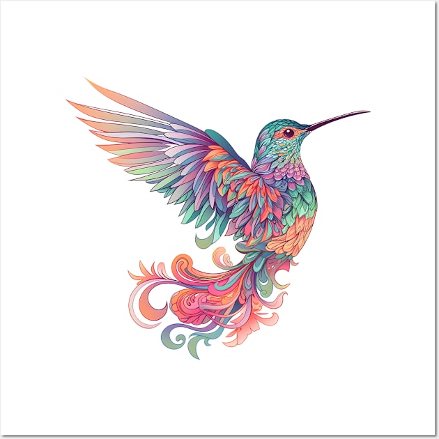 Hummingbird Illustration Wall Art by Aqueduct Designs